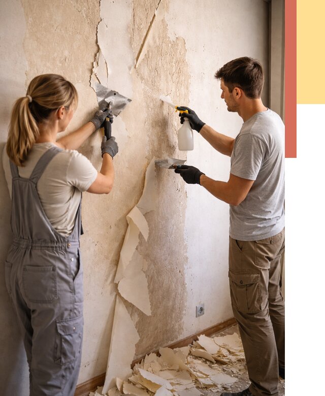 Снятие старых обоев в Раменском от 5323 руб. под ключ недорого | ОТДЕЛОЧНИК-Рмн