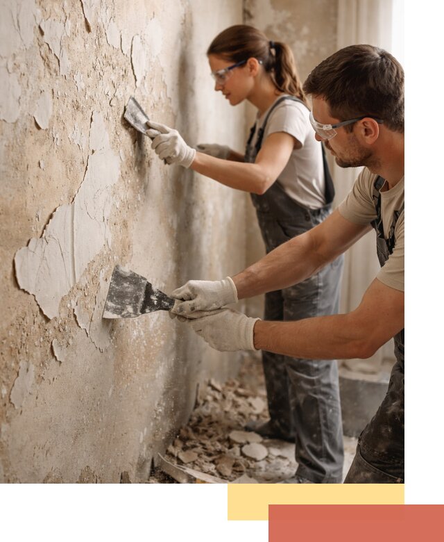 Снятие старой шпаклевки и подготовка поверхностей в Раменском
