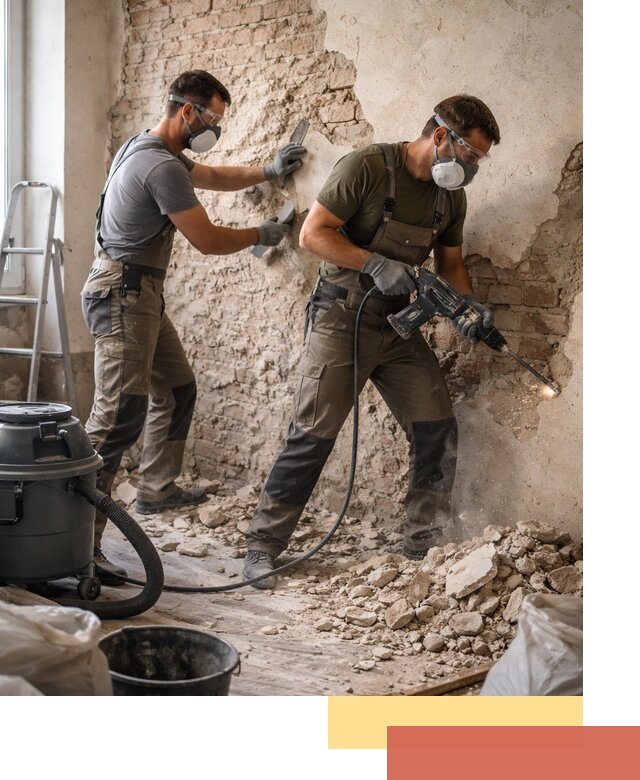 Демонтаж штукатурки со стен в Раменском быстро и аккуратно