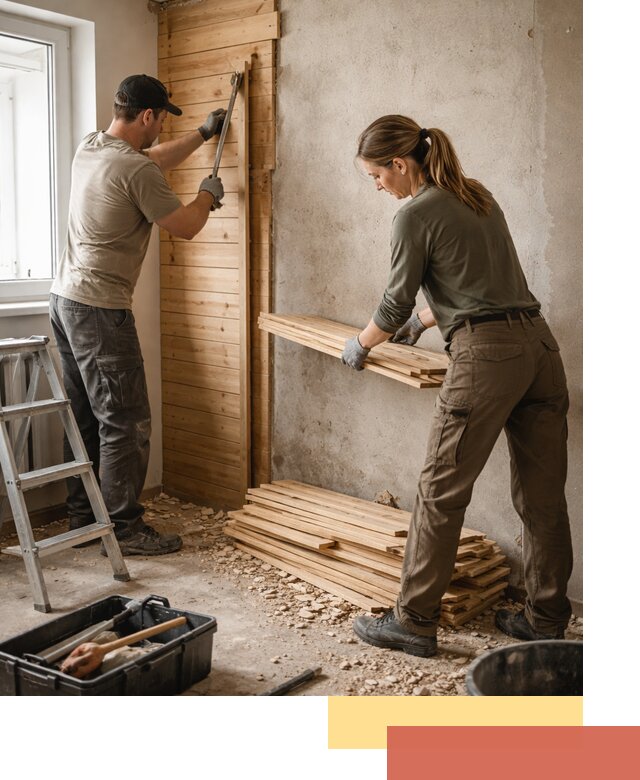 Демонтаж вагонки со стен в Раменском — профессиональный демонтаж