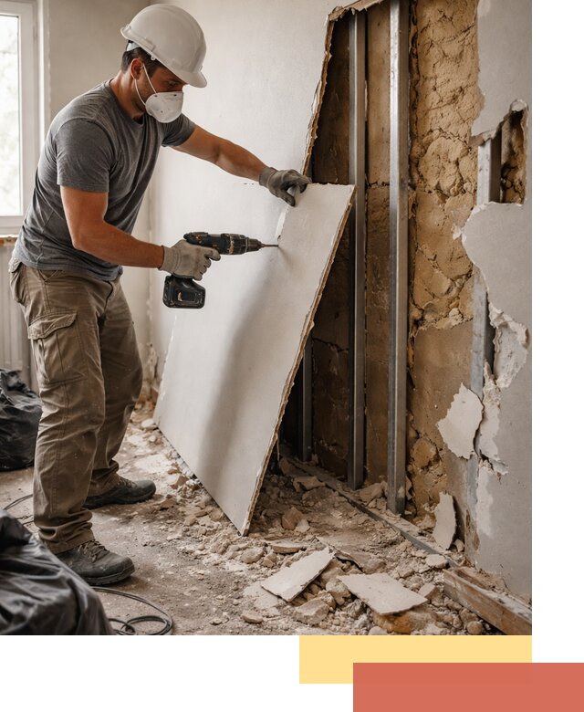 Демонтаж гипсокартона со стен в Раменском качественно и быстро