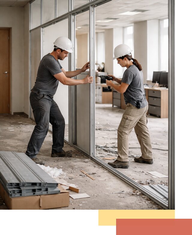 Демонтаж алюминиевых перегородок в Раменском быстро и аккуратно