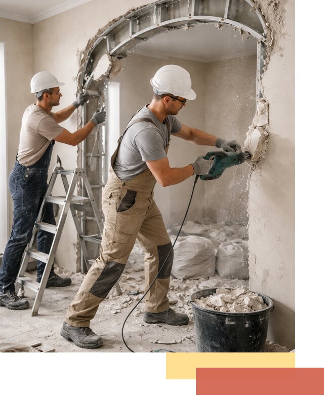 Демонтаж гипсокартонной арки в Раменском быстро и аккуратно