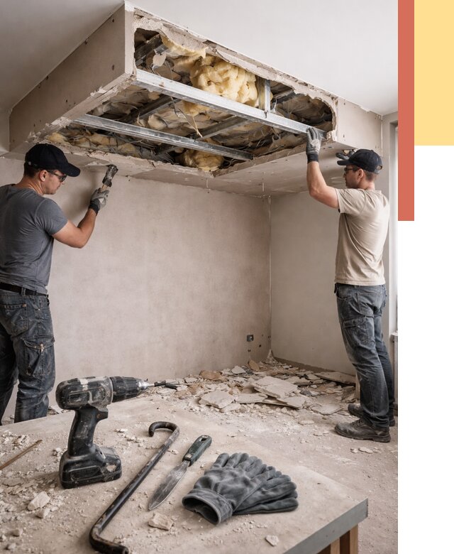 Демонтаж короба из гипсокартона в Раменском от 1541 руб. — быстро и недорого | ОТДЕЛОЧНИК-Рмн