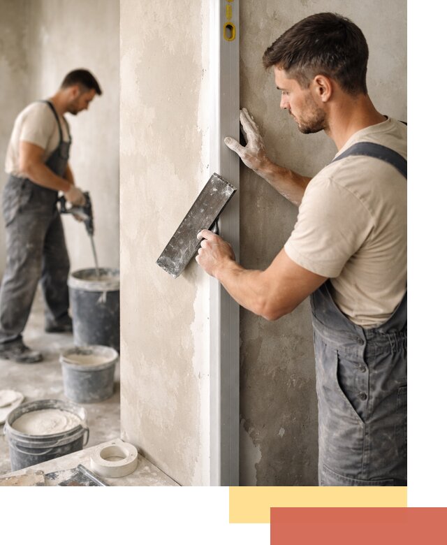 Выведение углов стен в Раменском: монтаж и оштукатуривание