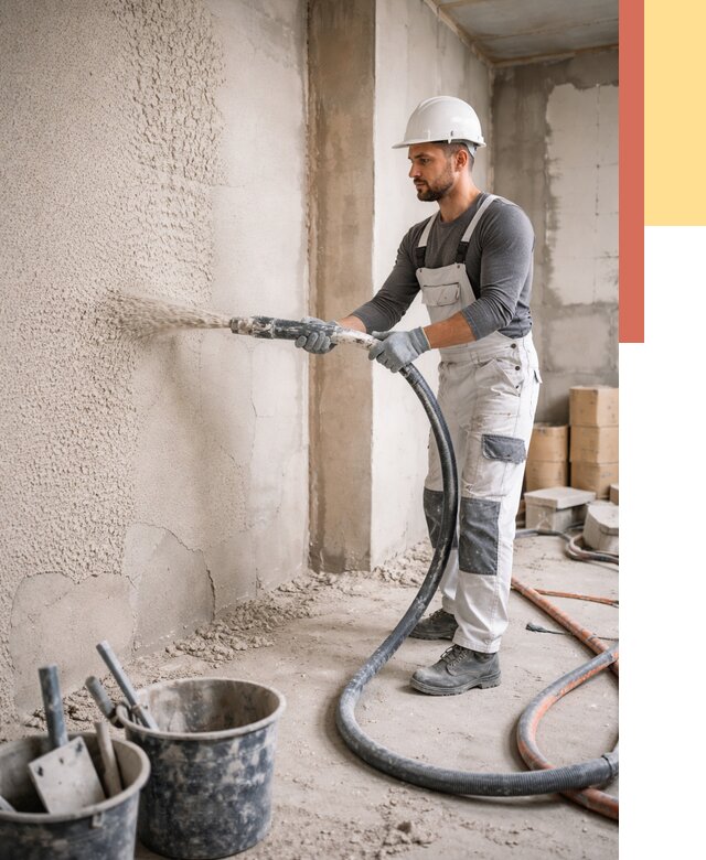 Машинная штукатурка стен в Раменском под ключ от 6590 руб./м2 | ОТДЕЛОЧНИК-Рмн