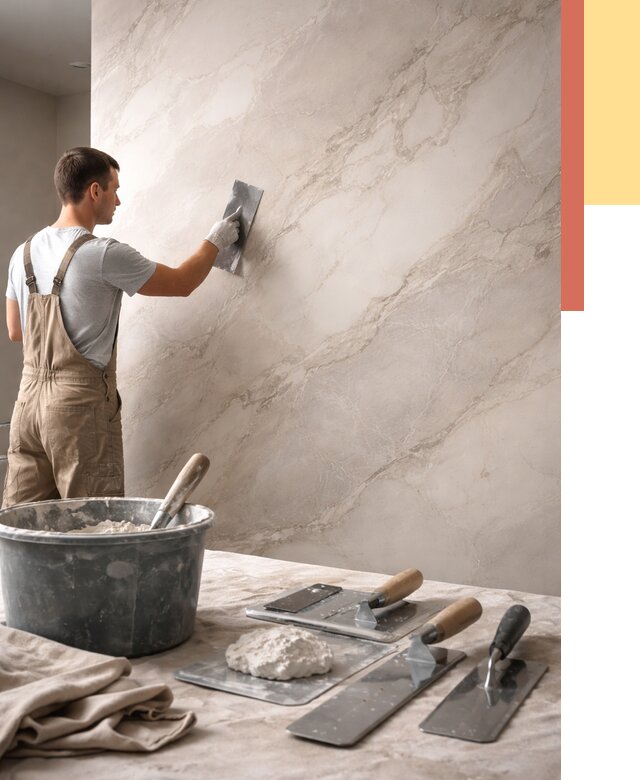 Декоративная штукатурка под мрамор в Раменском от 2839 руб./м² — быстро и недорого | ОТДЕЛОЧНИК-Рмн