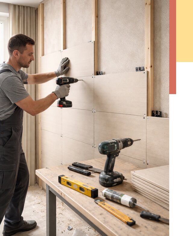 Монтаж МДФ панелей на стены в Раменском от 1267 руб. под ключ | ОТДЕЛОЧНИК-Рмн