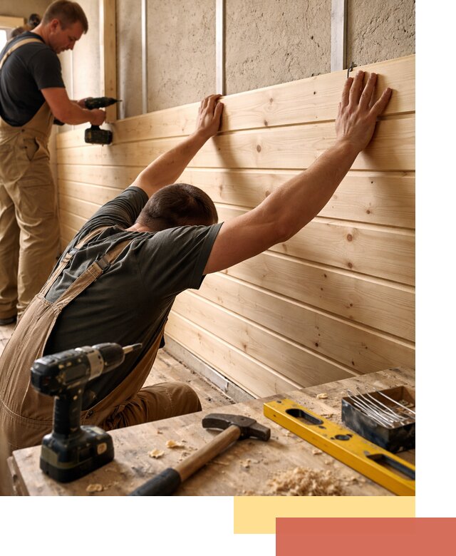 Монтаж деревянной вагонки на стены в Раменском быстро и качественно