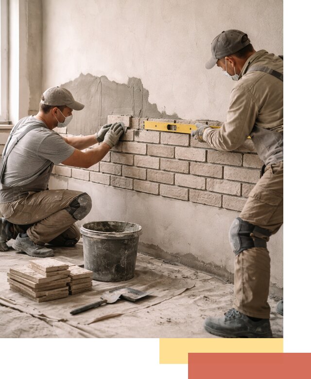 Монтаж декоративного кирпича профессионально в Раменском