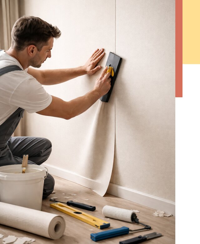 Поклейка виниловых обоев в Раменском от 4563 руб. | Быстро и недорого — ОТДЕЛОЧНИК-Рмн