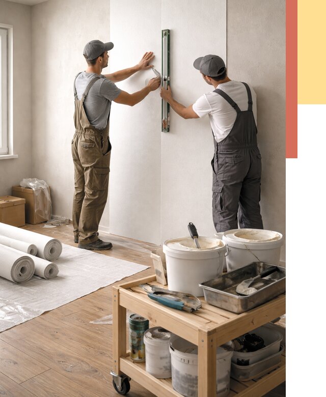 Поклейка стеклообоев в Раменском от 6590 руб. за м2 — быстро и недорого | ОТДЕЛОЧНИК-Рмн