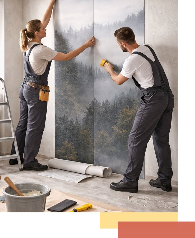 Поклейка фотообоев профессионально в Раменском под ключ