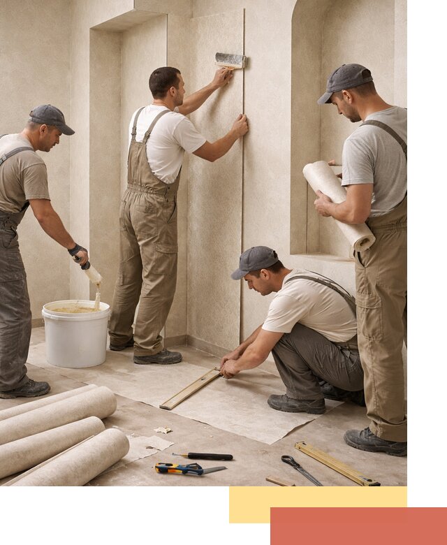 Поклейка обоев на сложные стены и неровные поверхности в Раменском