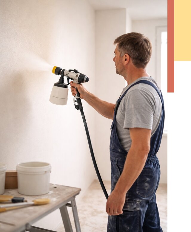 Покраска стен краскопультом в Раменском от 7604 руб. — механизированная покраска | ОТДЕЛОЧНИК-Рмн