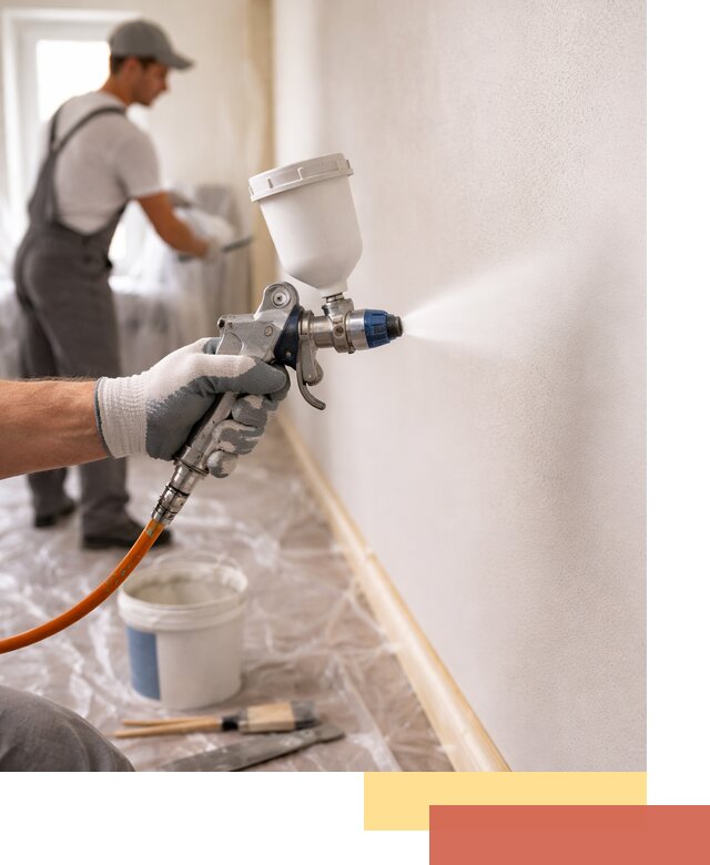 Покраска стен краскопультом в Раменском быстро и качественно