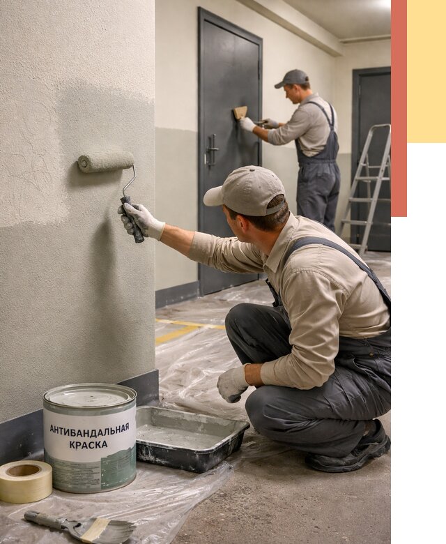 Покраска стен антивандальной краской в Раменском от 4563 руб./м² под ключ | ОТДЕЛОЧНИК-Рмн