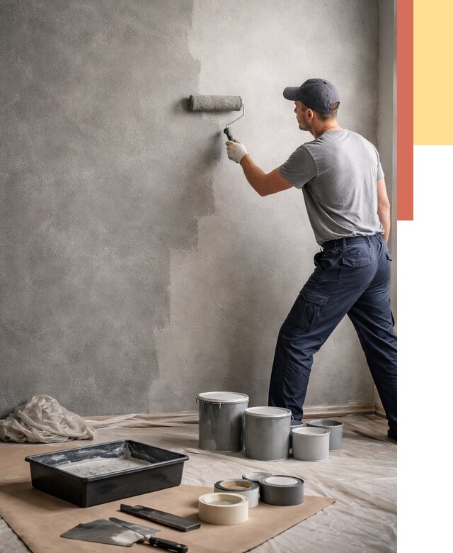 Покраска стен под бетон в Раменском от 659 руб. за м2 — быстро и недорого | ОТДЕЛОЧНИК-Рмн