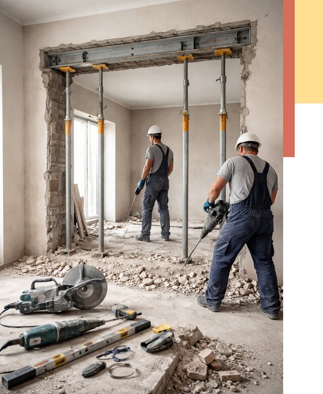 Прорезка проема в стене в Раменском от 4563 руб. — быстро и недорого | ОТДЕЛОЧНИК-Рмн