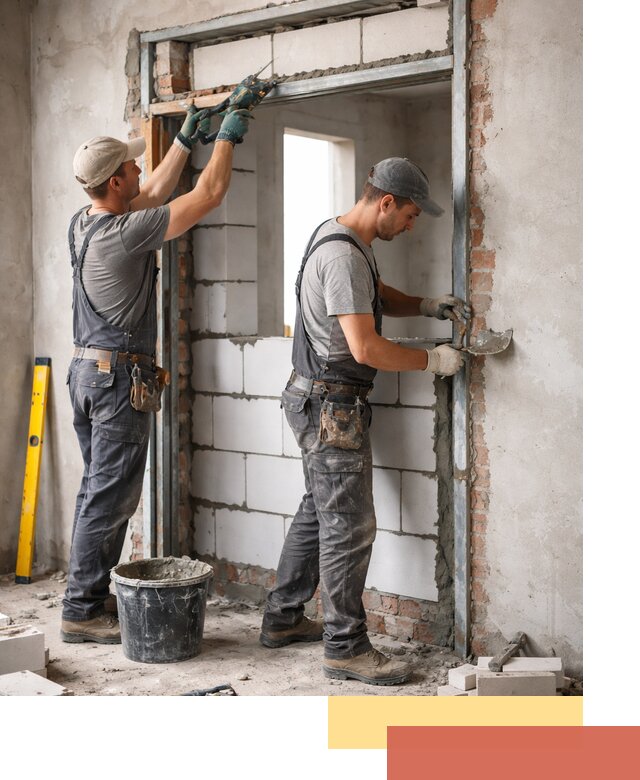 Закладка дверного проема под ключ в Раменском: демонтаж, монтаж, отделка