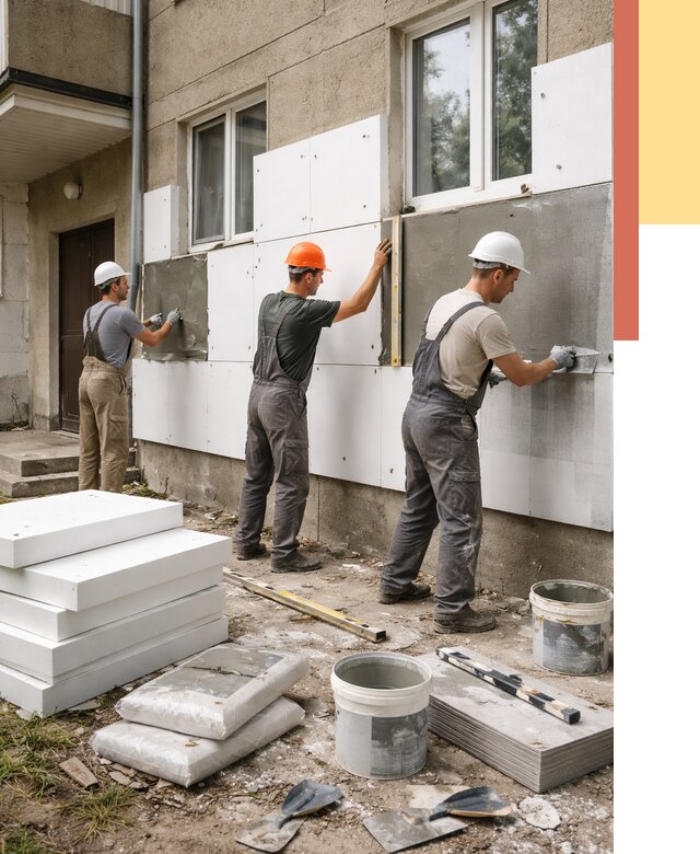 Утепление стен пенопластом в Раменском от 1774 руб. — недорого и под ключ | ОТДЕЛОЧНИК-Рмн