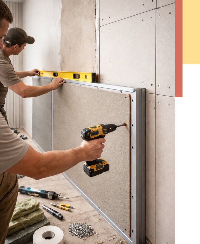 Шумоизоляция стен панелями ЗИПС в Раменском от 2231 руб./м² под ключ | ОТДЕЛОЧНИК-Рмн