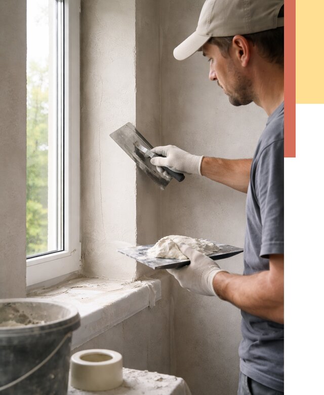 Штукатурка откосов в Раменском от 4563 руб/м² — услуги и выравнивание под ключ | ОТДЕЛОЧНИК-Рмн