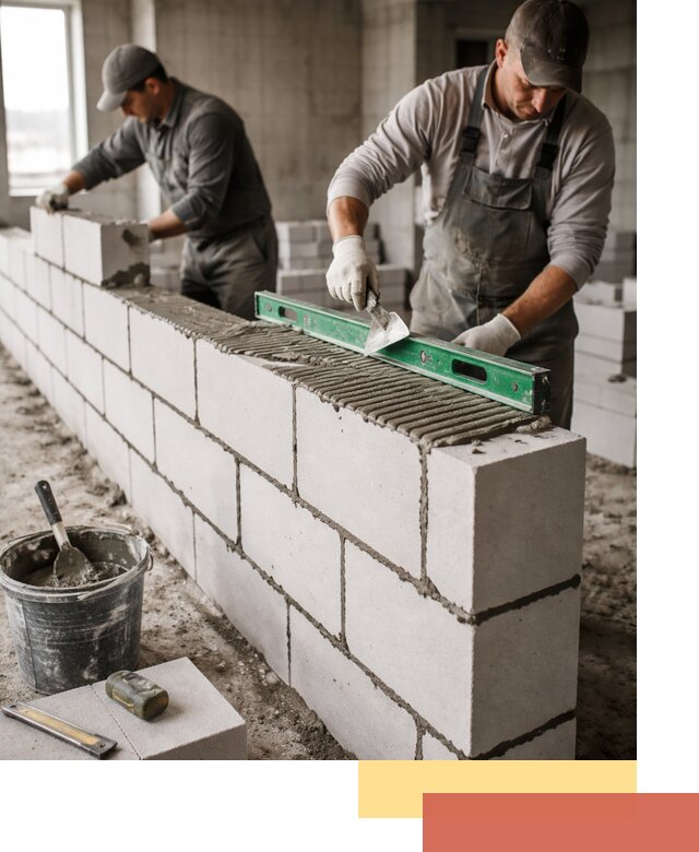 Кладка перегородок из газобетона в Раменском быстро и качественно