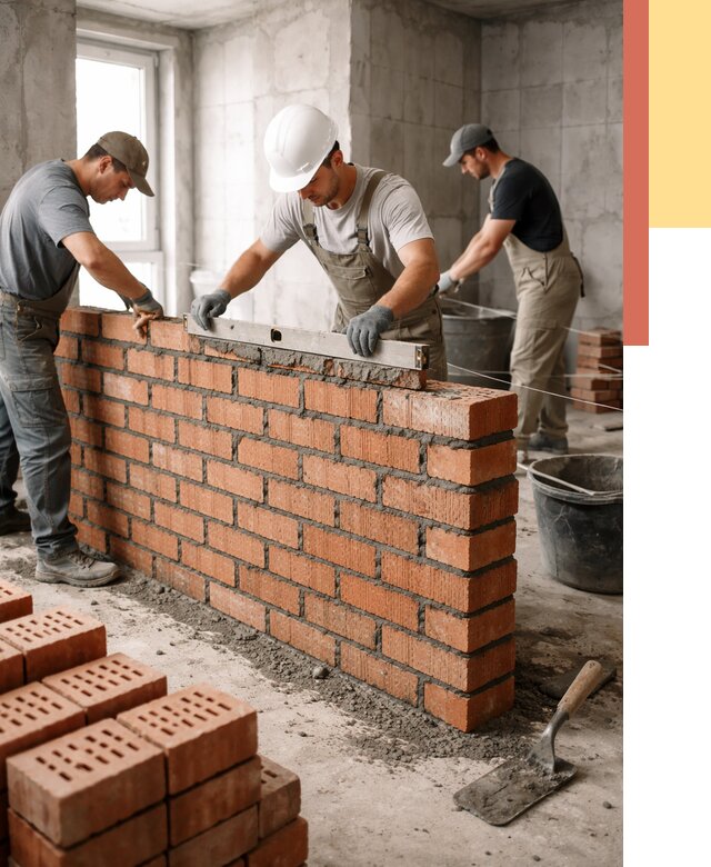 Кладка перегородок из кирпича в Раменском от 3549 руб. за м² | ОТДЕЛОЧНИК-Рмн