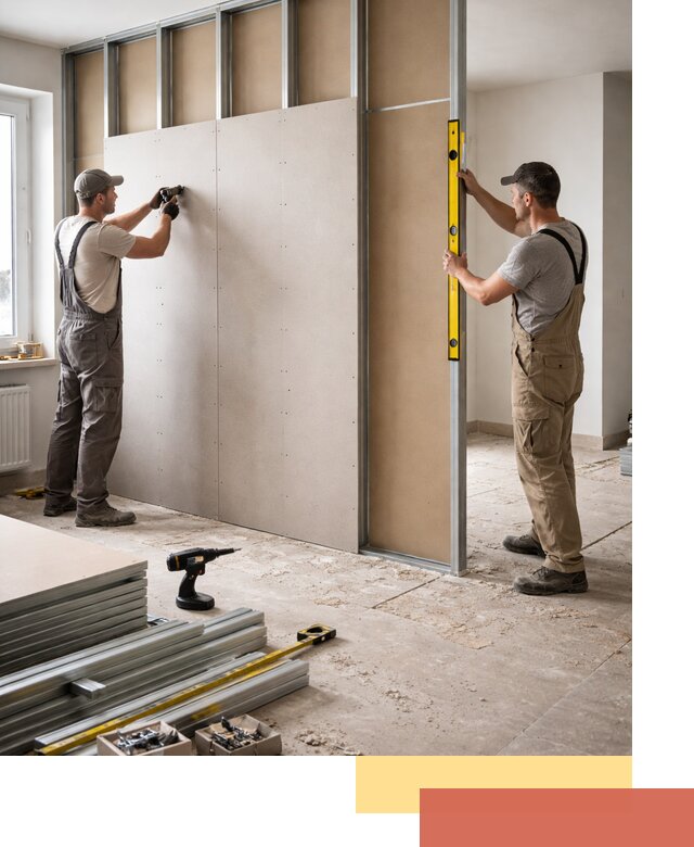 Зонирующая перегородка из гипсокартона под ключ в Раменском