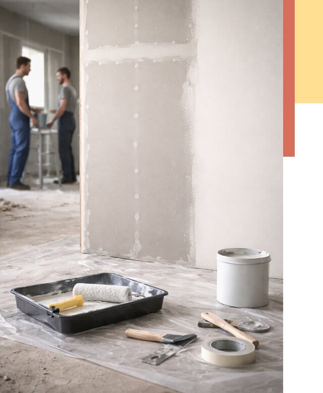 Покраска перегородок из гипсокартона в Раменском от 4563 руб. под ключ | ОТДЕЛОЧНИК-Рмн