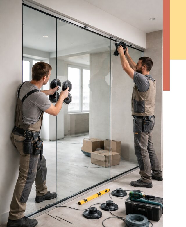 Монтаж стеклянных перегородок в Раменском от 6590 руб. | ОТДЕЛОЧНИК-Рмн