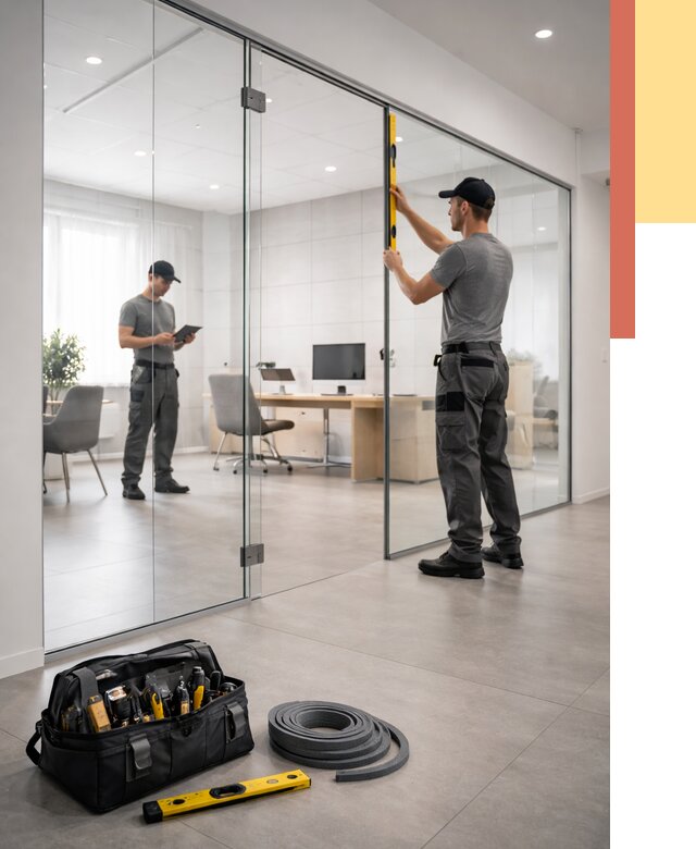 Цельностеклянные перегородки под ключ в Раменском от 9632 руб. — монтаж и цены | ОТДЕЛОЧНИК-Рмн