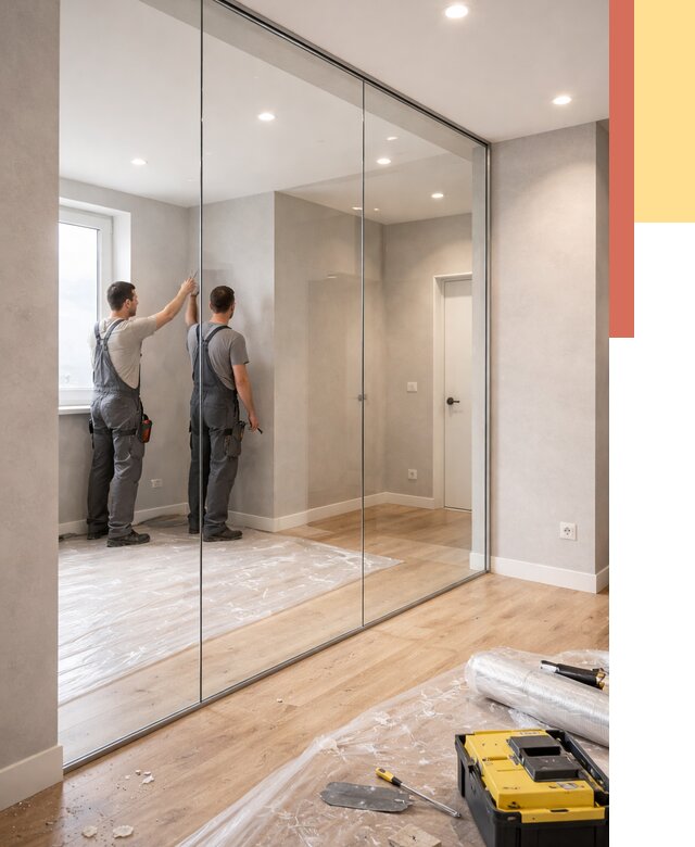 Безрамные стеклянные перегородки в Раменском — монтаж от 9632 руб. | ОТДЕЛОЧНИК-Рмн