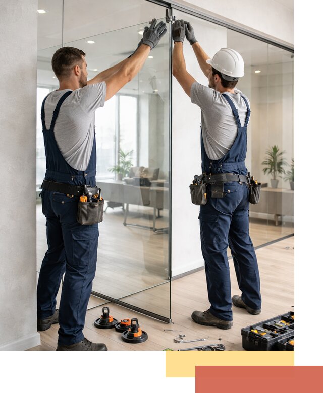 Безрамные стеклянные перегородки под ключ в Раменском