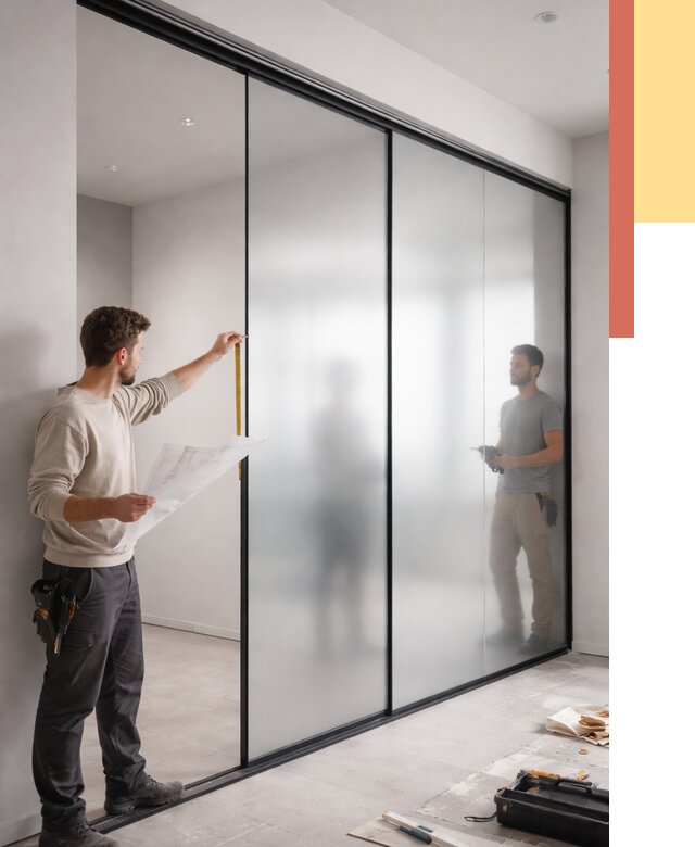 Матовые стеклянные перегородки в Раменском от 8618 руб. — монтаж и установка | ОТДЕЛОЧНИК-Рмн