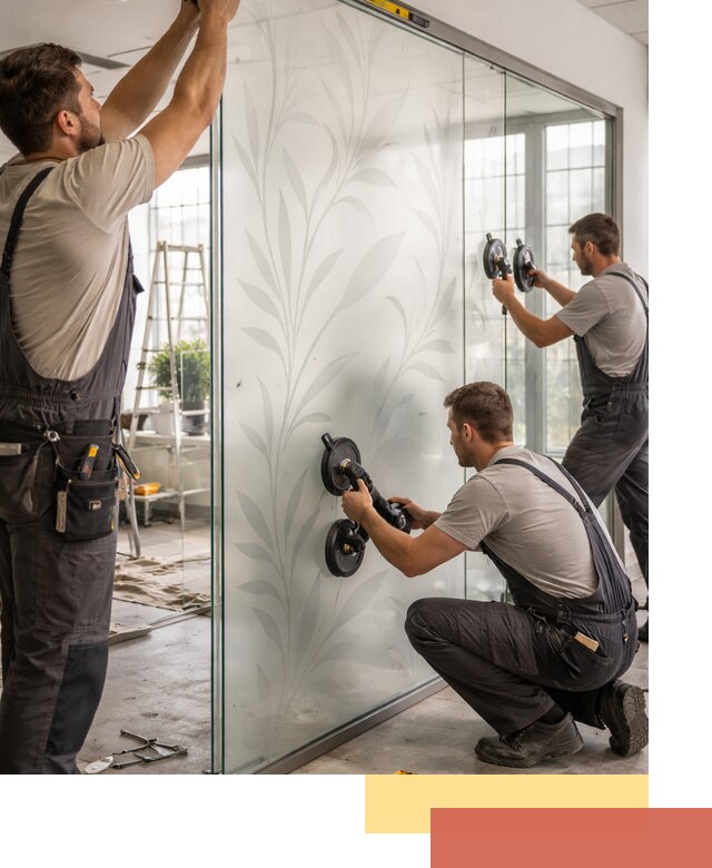 Стеклянные перегородки с рисунком на заказ в Раменском