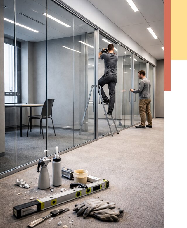 Стеклянные офисные перегородки в Раменском от 8618 руб. — монтаж и установка | ОТДЕЛОЧНИК-Рмн