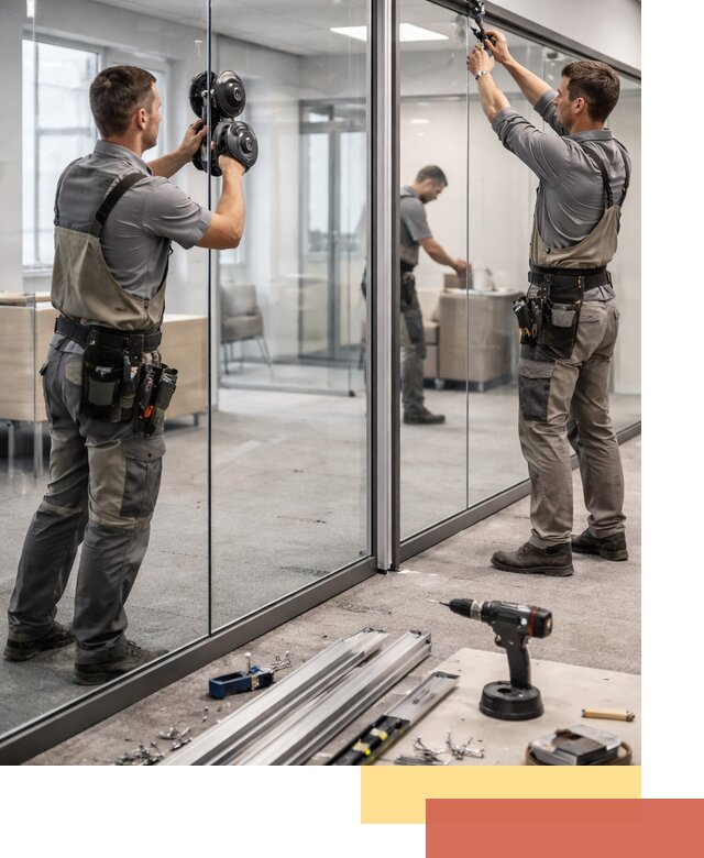 Стеклянные офисные перегородки под ключ в Раменском