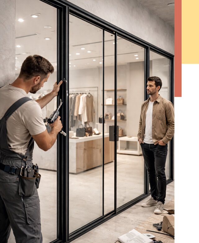 Стеклянные перегородки для магазинов в Раменском от 8314 руб. под ключ | ОТДЕЛОЧНИК-Рмн