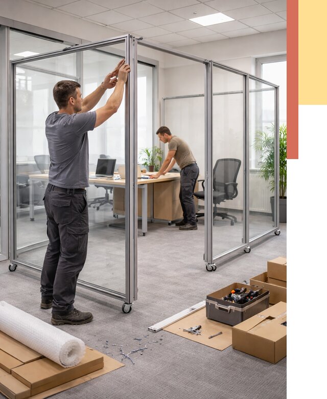 Мобильные офисные перегородки в Раменском от 12674 руб. — установка под ключ | ОТДЕЛОЧНИК-Рмн