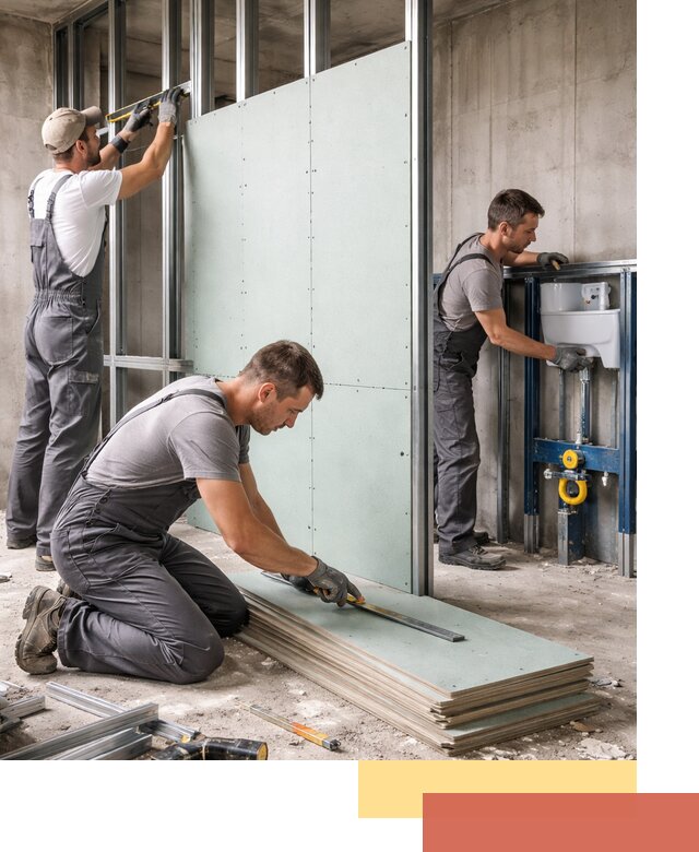 Монтаж и ремонт сантехнических перегородок в Раменском