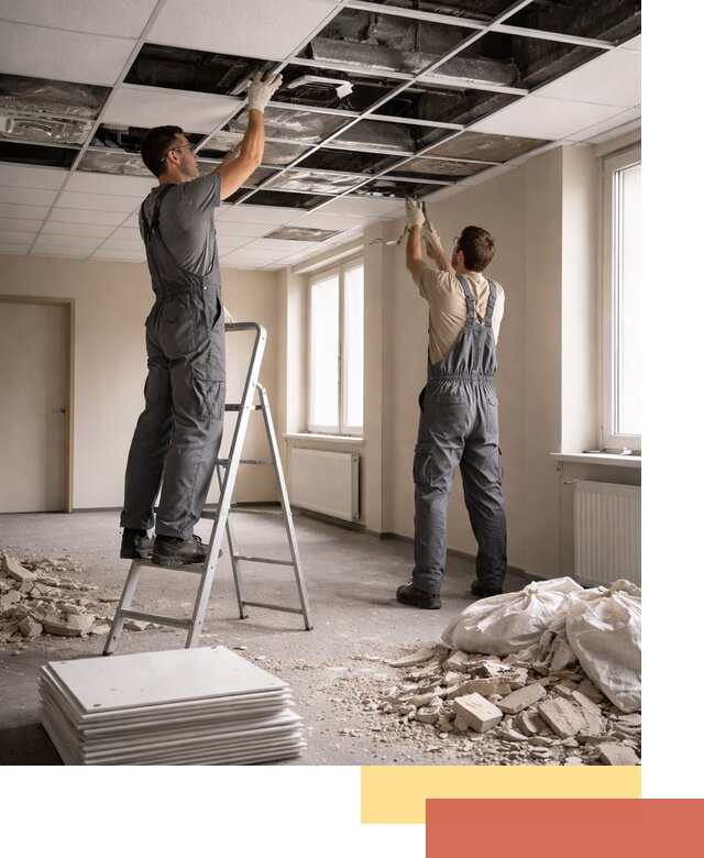 Демонтаж потолков Армстронг профессионально в Раменском