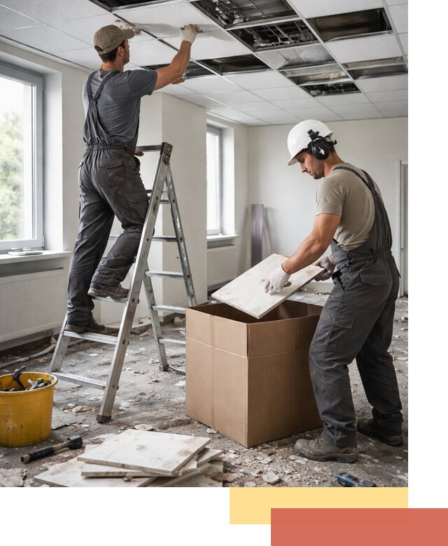 Демонтаж потолочной плитки в Раменском быстро и аккуратно