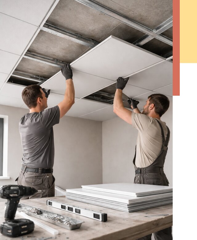 Монтаж кассетного потолка в Раменском от 4563 руб/м2 — установка и сборка | ОТДЕЛОЧНИК-Рмн