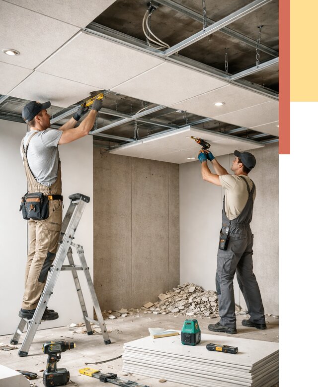 Монтаж акустического потолка в Раменском от 6590 руб/м2 — быстро и недорого | ОТДЕЛОЧНИК-Рмн