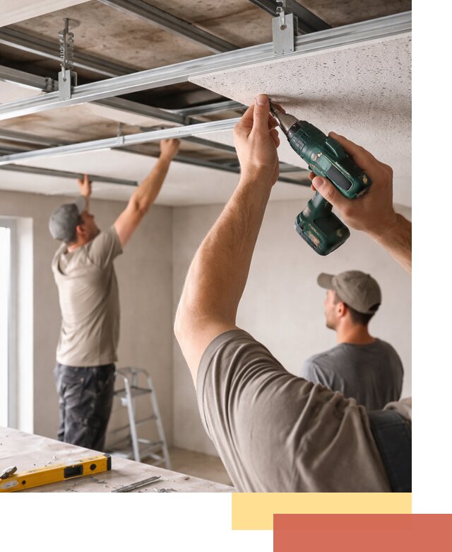 Монтаж акустического потолка в Раменском под ключ