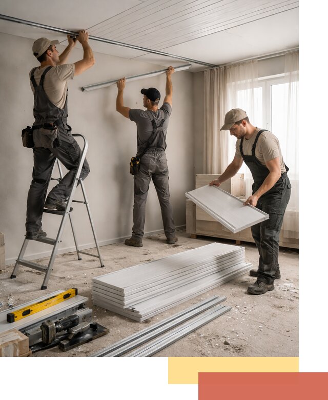 Монтаж потолка из ПВХ панелей в Раменском оперативно и качественно