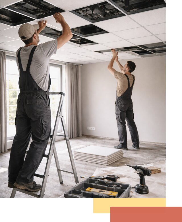 Замена плит подвесного потолка в Раменском быстро и качественно