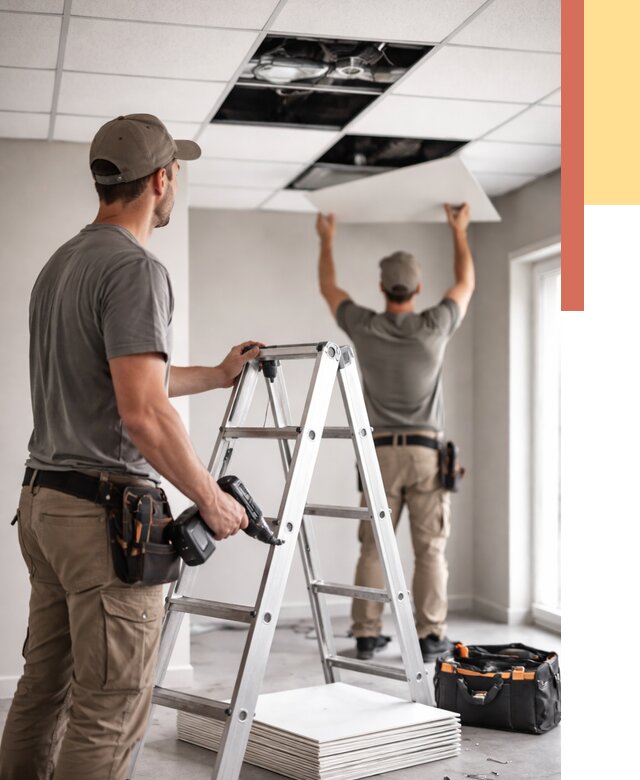 Обслуживание подвесного потолка в Раменском от 3549 руб. — быстро и недорого | ОТДЕЛОЧНИК-Рмн